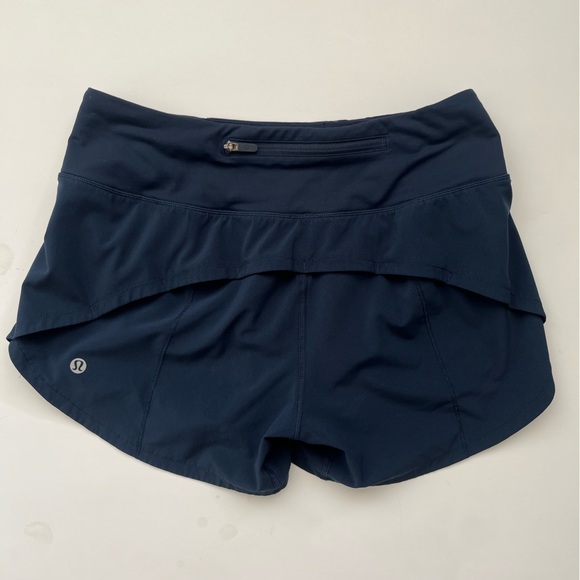 Lululemon speed up shorts updated fit navy blue 4 tall - Picture 7 of 9